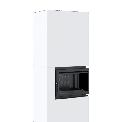 Каминокомплект SIMPLE Box белый с топкой BS, правый угол