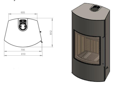  EMBER Отопительная печь Гордана 480 L+ black