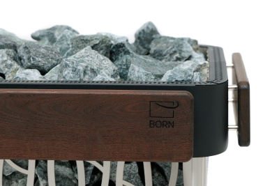  Электрическая печь для бани и сауны Born Stone Black 18 кВт (черный кожух)