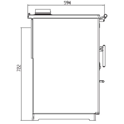  Печь плита Plamen 850 GLAS (белая, труба справа) 