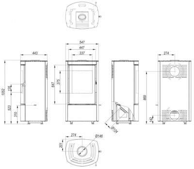  Печь-камин Defro HOME CERES 6кВт