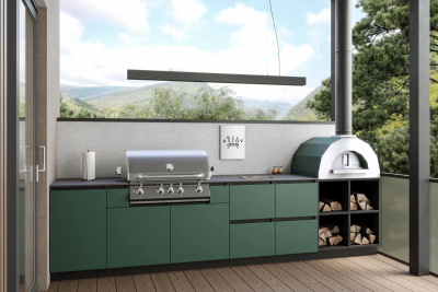 Кухня Astov BBQ № 19 (ширина 3500 мм)(готовое решение)