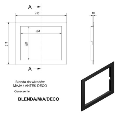 Рама декоративная для топок Kratki моделей Maja/Antek DECO 
