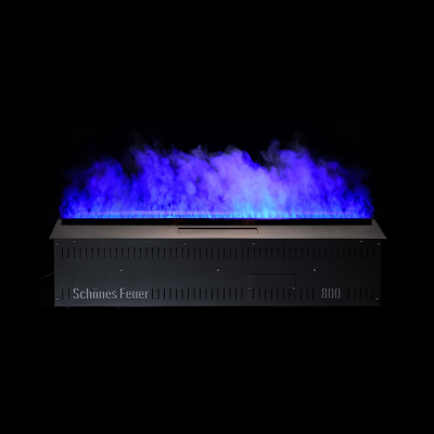 Встраиваемый камин-увлажнитель FireLine 800 Blue (черная панель)