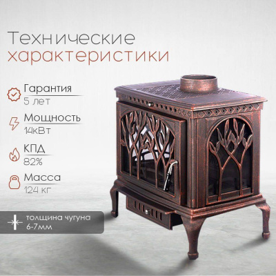  Печь-камин Loki Forest Bronze