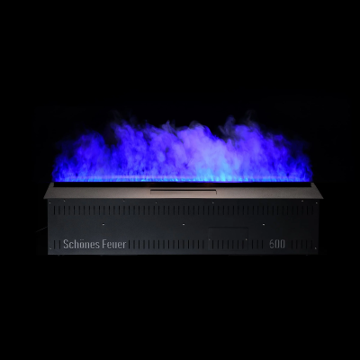 Встраиваемый камин-увлажнитель FireLine 600 Blue (черная панель)