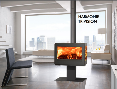 Дровяной камин PANADERO Harmonie Trivision стальной
