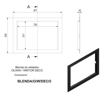 Рама декоративная для топок Kratki моделей Oliwia/Wiktor DECO 